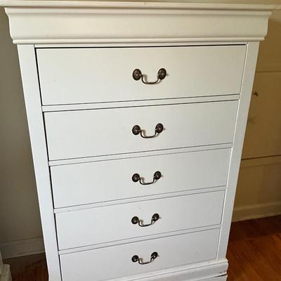 5 Drawer White Chest