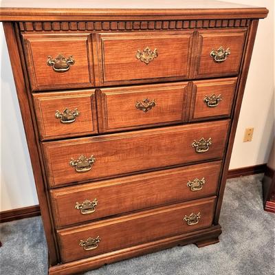 Lot #177  Oak finish Chest of Drawers