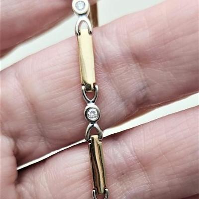 Lot #181J   14kt Yellow/White Gold Contemporary Bracelet - set with diamonds