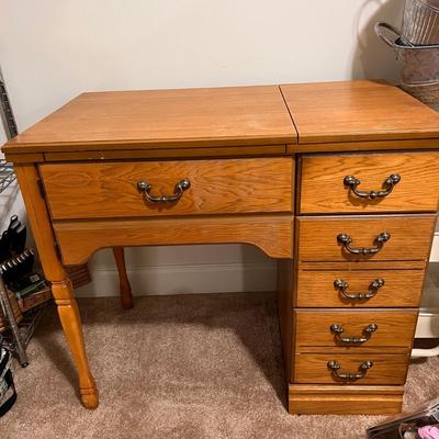 Wooden Sewing Machine Desk