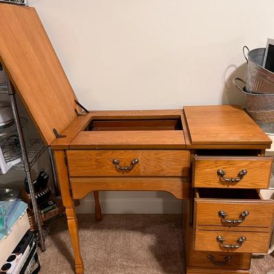 Wooden Sewing Machine Desk