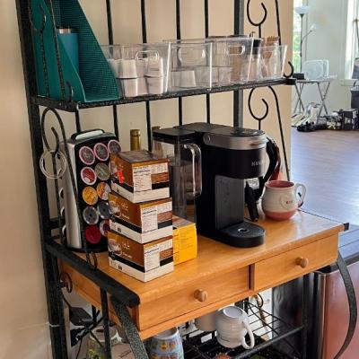 Kitchen Storage Bakers Rack Coffee Station- Rack ONLY