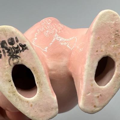 Antique Vintage Kreiss Pink Happy Sassy Hand on Hip Pig Sow Hog Ceramic Porcelain Figurine