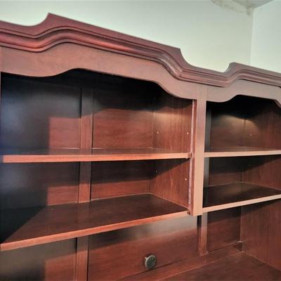 Lot #182  Mahogany Finish Desk/Bookcase combo w/chair