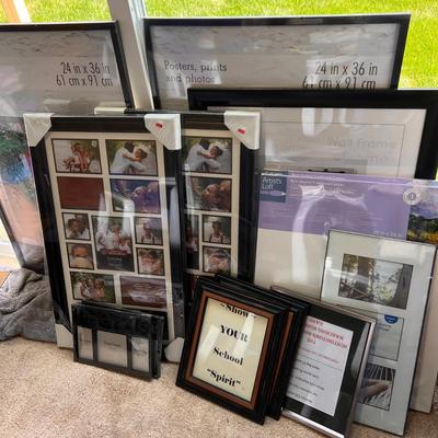 Big Lot of 11 Frames and 2 Blank Canvases