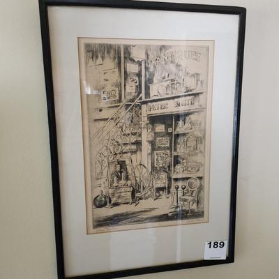 Peter Smith Antiques etching by Alexander Aldar Blum signed