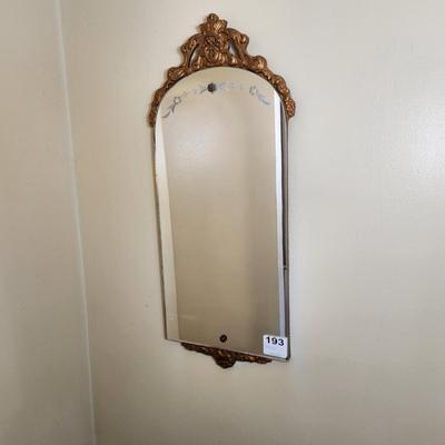 Vintage Etched Wall Mirror 12x30