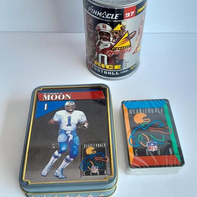 Football Sports cards with two metal tin Football collectible Tins