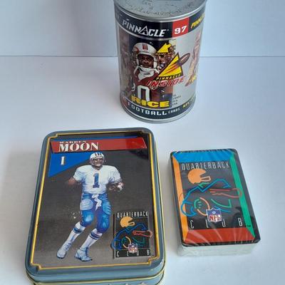 Football Sports cards with two metal tin Football collectible Tins