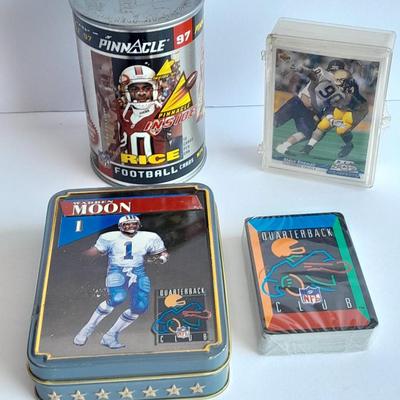 Football Sports cards with two metal tin Football collectible Tins
