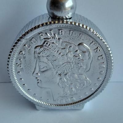 1921 Silver Morgan Dollar with Morgan dollar commemorative Avon bottle