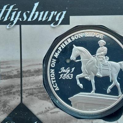 The Battle of Gettysburg Three desperate days Day 1 Coin album July 1, 1983