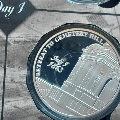 The Battle of Gettysburg Three desperate days Day 1 Coin album July 1, 1983