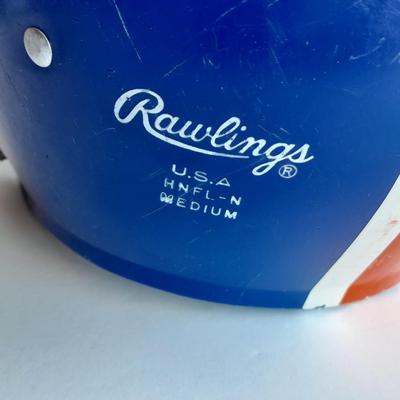 Denver Bronco collectibles, Helmet, Pin back Buttons, and 1976 Schedule Coin