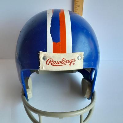 Denver Bronco collectibles, Helmet, Pin back Buttons, and 1976 Schedule Coin