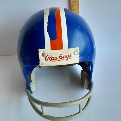 Denver Bronco collectibles, Helmet, Pin back Buttons, and 1976 Schedule Coin