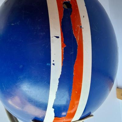 Denver Bronco collectibles, Helmet, Pin back Buttons, and 1976 Schedule Coin