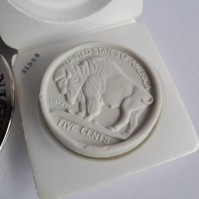 Buffalo Head Nickel Soap, Soap Dish, Bottle and COINS in case!