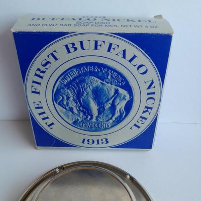 Buffalo Head Nickel Soap, Soap Dish, Bottle and COINS in case!