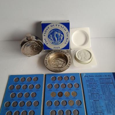 Buffalo Head Nickel Soap, Soap Dish, Bottle and COINS in case!