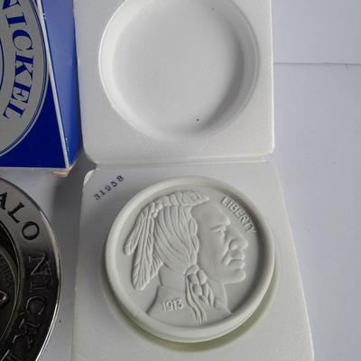 Buffalo Head Nickel Soap, Soap Dish, Bottle and COINS in case!