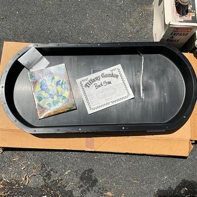 690 New in Box Tiffany Garden Stained Glass Bench Form
