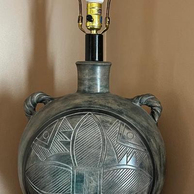 Ceramic Lamp, Tribal Pattern