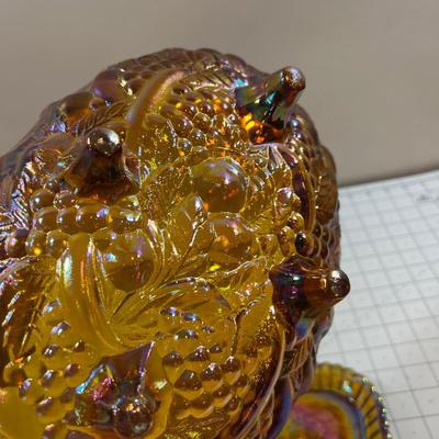 2 Pieces of Carnival Glass Tray and a Bowl