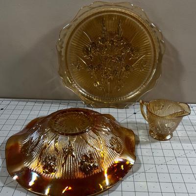 Iris and Herring Bone Iridescent Glass (3) 