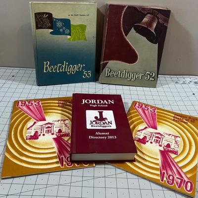 Jordan High 1952 and 1953 Yearbooks, Directories and Class Re-union Programs 