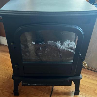 Black Metal Electric Fireplace