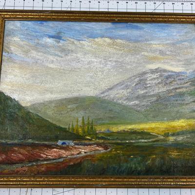 Great Landscape Painting, dated 1926 Malad Idaho Looks Like F. Bornhunda or Fizornhuuida ???