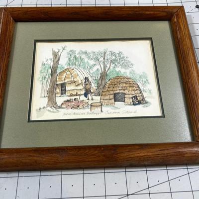 4 Small Native American Themed Prints 