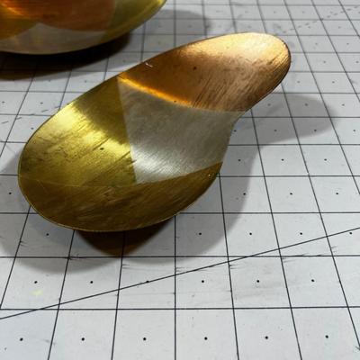 2 Mid Century Brass and Copper Trays, 