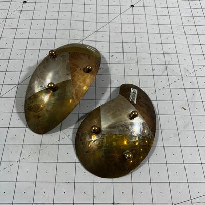 2 Mid Century Brass and Copper Trays, 