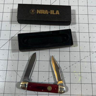 NRA Folding Pocket Knife with Presentation Box Never Used.