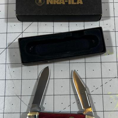 NRA Folding Pocket Knife with Presentation Box Never Used.