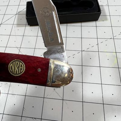 NRA Folding Pocket Knife with Presentation Box Never Used.