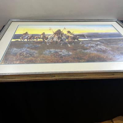 Piegans - Charles Russell Print Framed under glass 