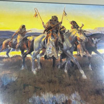 Piegans - Charles Russell Print Framed under glass 