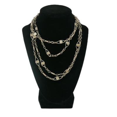 Long Vintage Silver Necklace