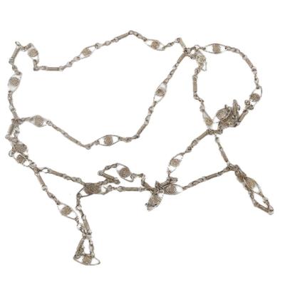 Long Vintage Silver Necklace