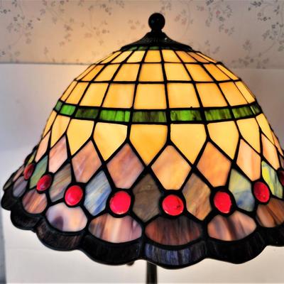 Lot #186  Contemporary Stained Glass Table Lamp