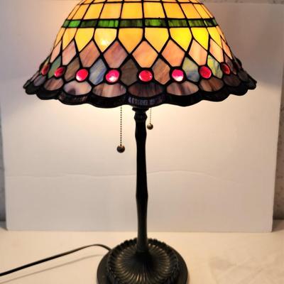 Lot #186  Contemporary Stained Glass Table Lamp
