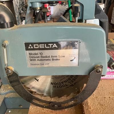Lot 639 DELTA Deluxe Radial Arm Saw with Automatic Brake
