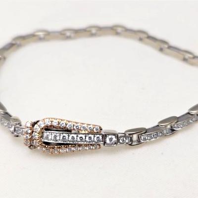Lot #188J   Gorgeous 18kt White/Yellow Gold Bracelet set with Diamonds