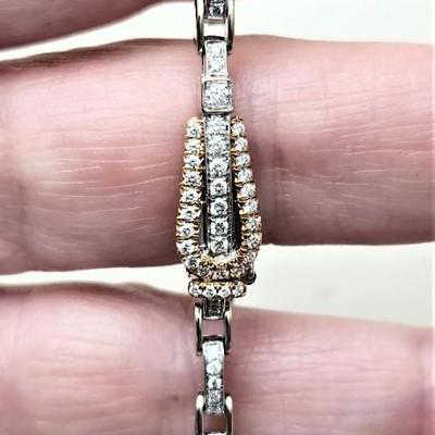 Lot #188J   Gorgeous 18kt White/Yellow Gold Bracelet set with Diamonds