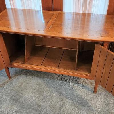 Lot #189  MidCentury Oak Record Cabinet