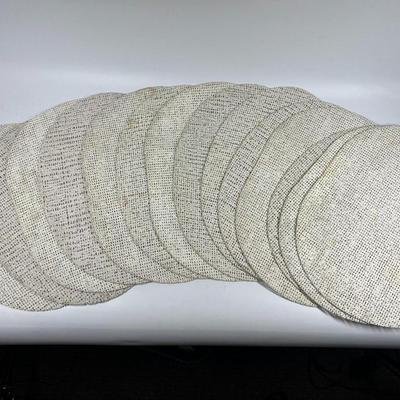 Lot of White Non-Skid Material Grid Pattern Design Placemats
