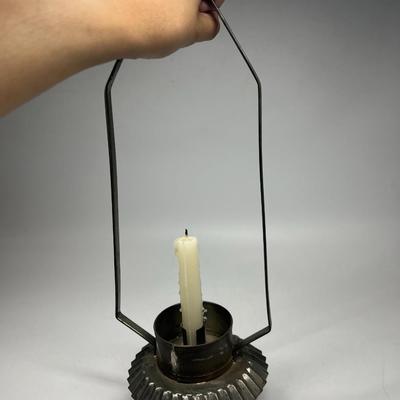 Vintage Rustic Metal Hanging Taper Single Candle Stick Holder